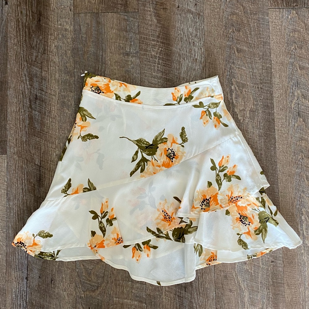 Flynn Skye Michelle Mini Skirt Orange Gatherings Small White